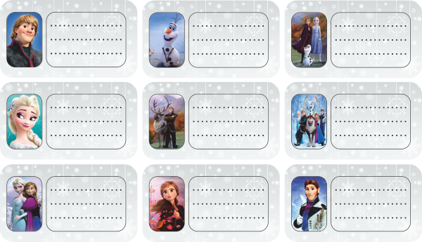 Set vianočných menoviek Frozen